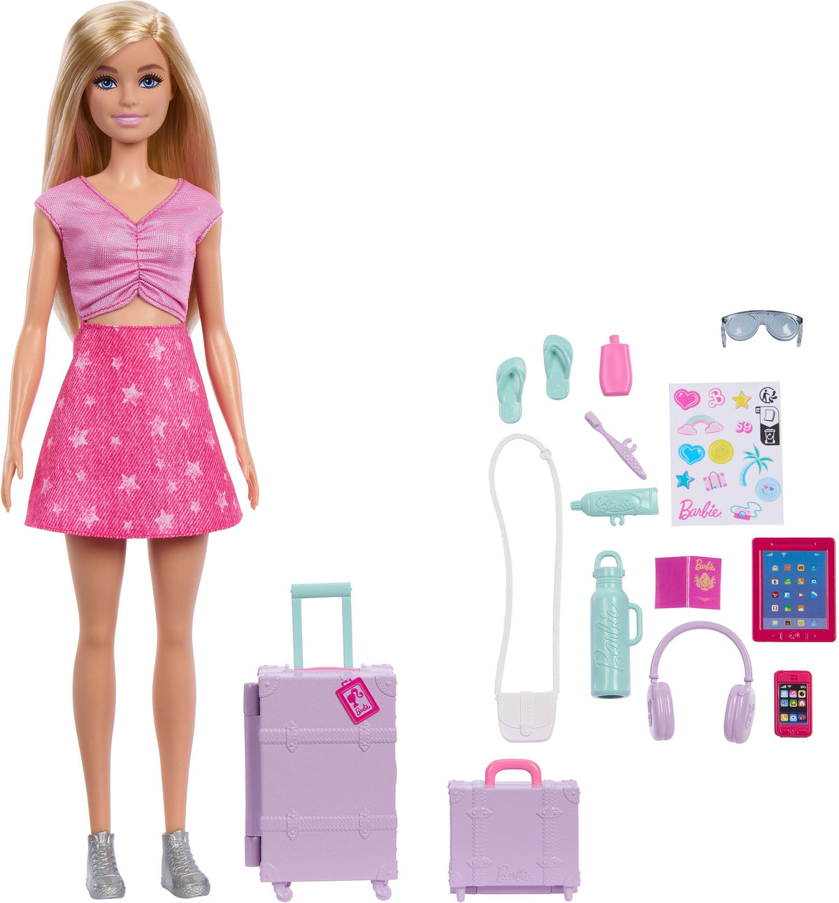 Barbie Reise Abenteuer Malibu Puppe mit Koffer | MATTEL®