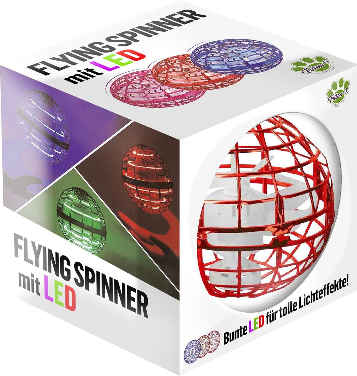 TRITON-X Flying Spinner LED-Ball – fliegender Boomerang-Ball