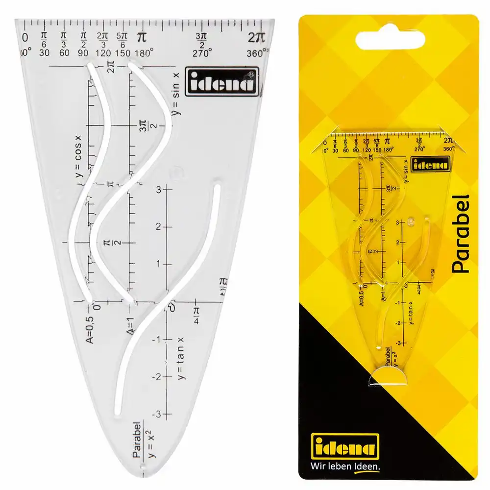 Idena Parabel-Schablone transparent - Geometrie-Zeichenhilfe