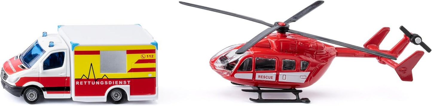 Mercedes-Benz Rettungswagen & Helikopter Set - SIKU 1:87 Spielzeug