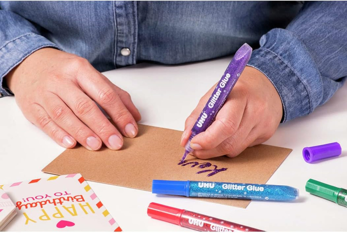 UHU Glitter Glue Original 10ml - Glitzerkleber im Blister