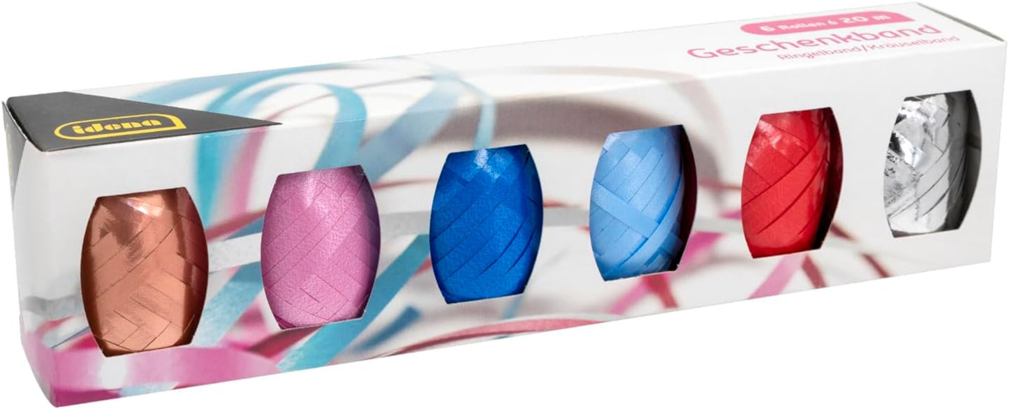 Idena Ringelband Eiknäuel mehrfarbig 5mm×20m 6er Set