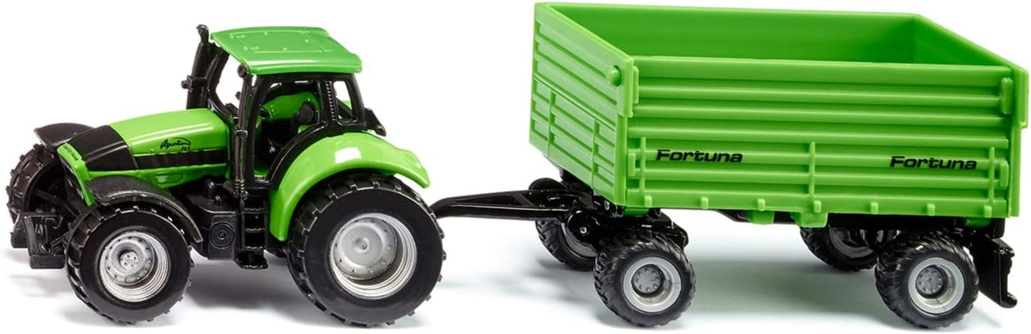 SIKU DEUTZ-FAHR Traktor mit Anhänger - Authentisches Spielvergnügen für Landwirtschafts-Fans