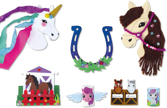 LENA Bastelkoffer Pferde - Kreatives Bastelset Premium