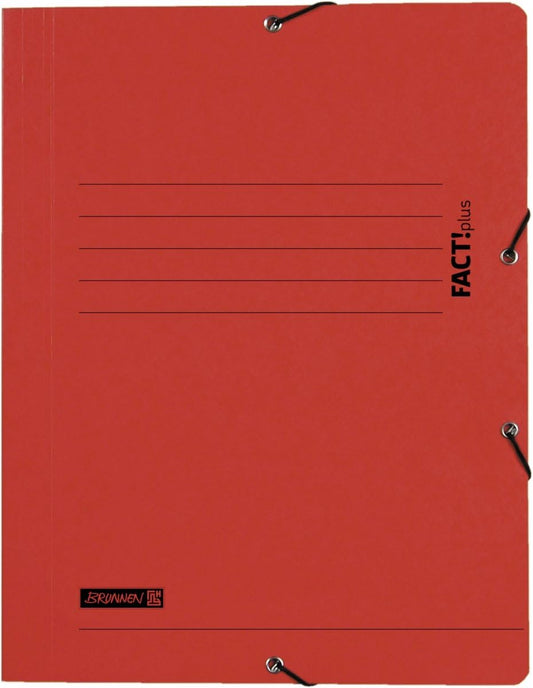 BRUNNEN Sammelmappe A4 rot - Premium Ordnungshelfer mit Gummizug