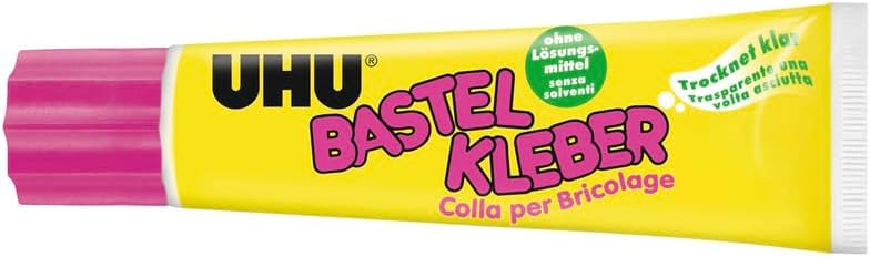UHU Bastelkleber Standtube, Lösungsmittelfreier Weißleim, 90 g