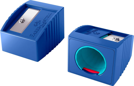 Faber-Castell Grippy Anspitzer mit Schneidschutz, Blau