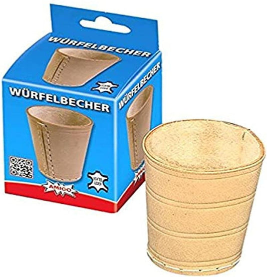 Würfelbecher AMIGO Echtleder 8,4 cm – ohne Würfel