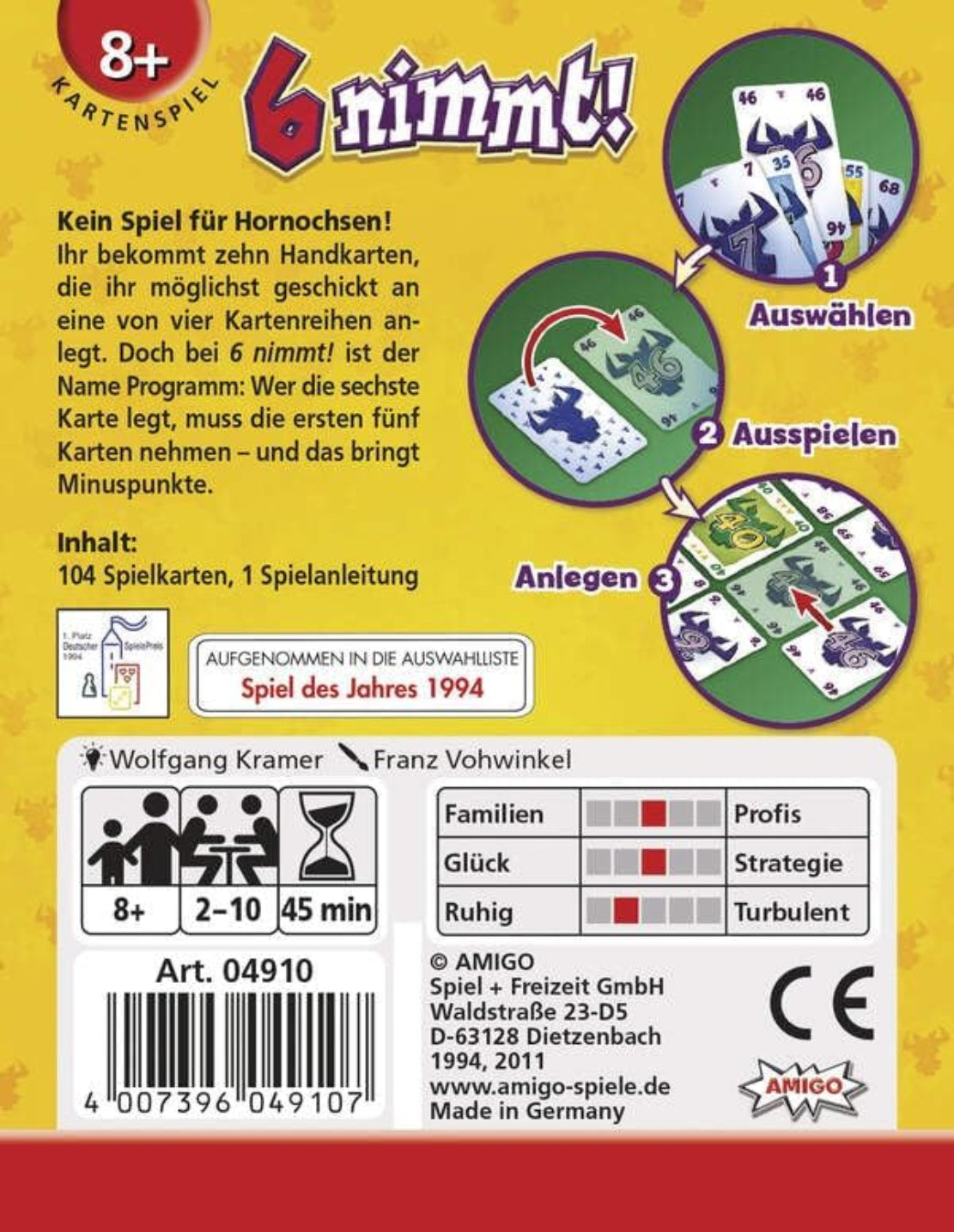6 nimmt! – AMIGO Kartenspiel Klassiker 2–10 Spieler