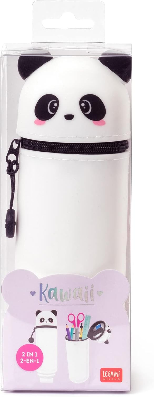 LEGAMI Kawaii 2-in-1 Federmäppchen Panda – Silikon