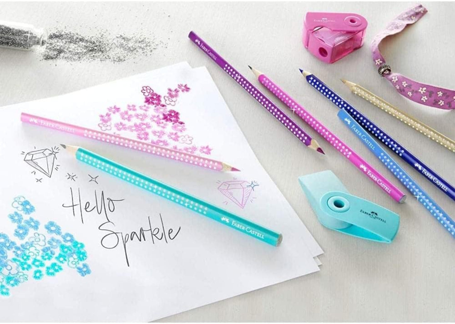 Faber-Castell Sparkle Buntstifte 12er Metalldose Pink