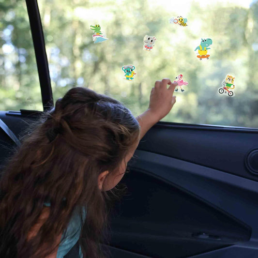 Fensteraufkleber Urlaubsmotive - 38 wiederverwendbare Sticker für kreative Kinder
