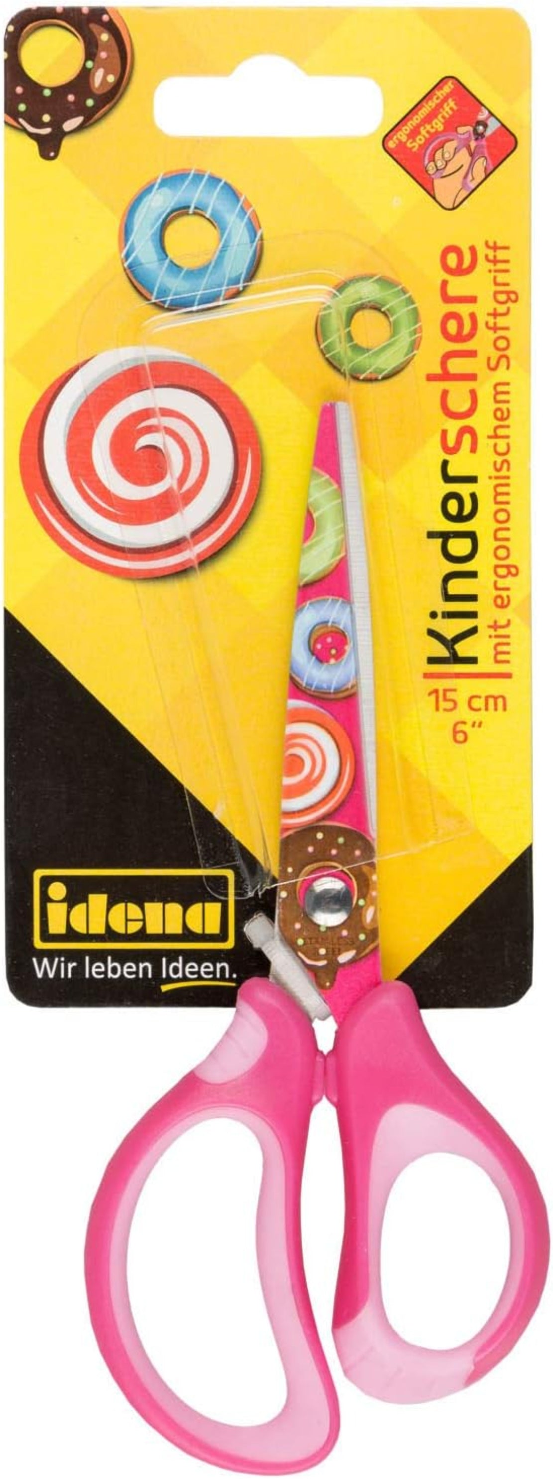 Idena Kinderschere Donut-Design - Sicheres Basteln mit Spaßfaktor