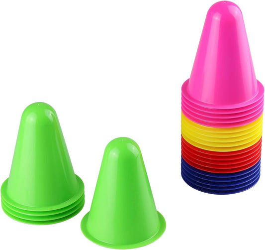 25er Set Bunte Markierungskegel - Perfekt für Sport, Spiel & Training