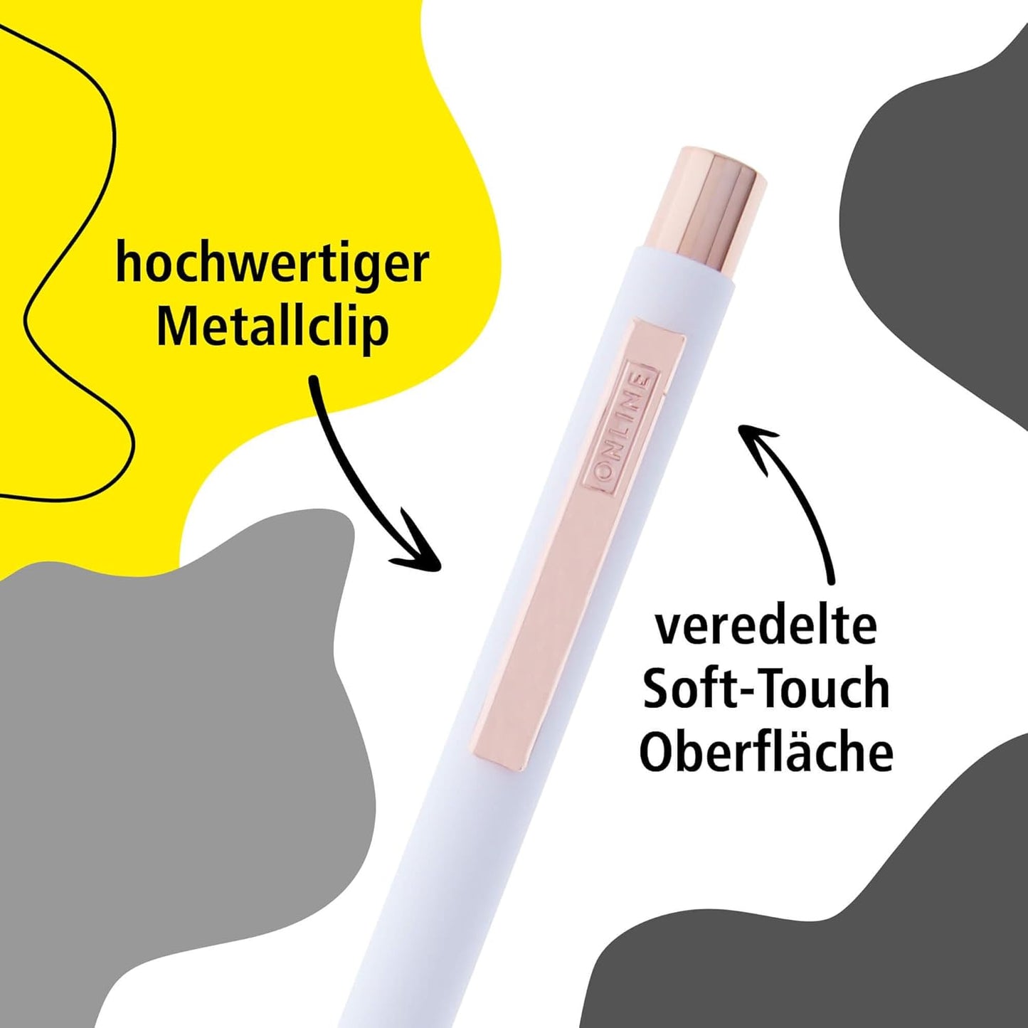 ONLINE Kugelschreiber Soft Metal White Rose | Aluminium