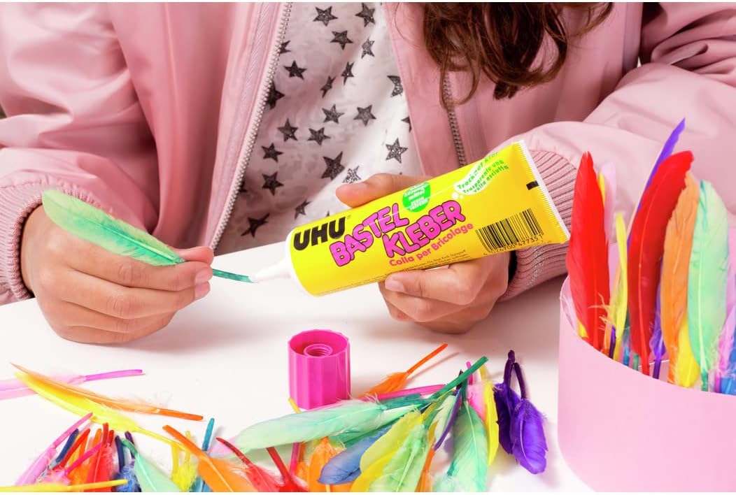 UHU Bastelkleber Standtube, Lösungsmittelfreier Weißleim, 90 g