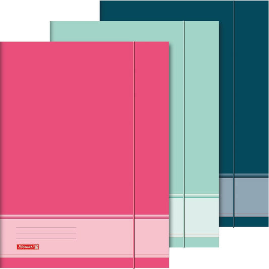 Premium A3 Sammelmappe Trend - 3-Farben-Set mit praktischen Klappen