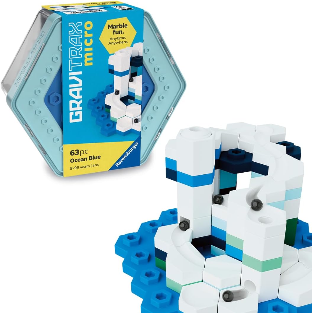 Ravensburger GraviTrax micro Ocean Blue Kugelbahn, 63 Teile