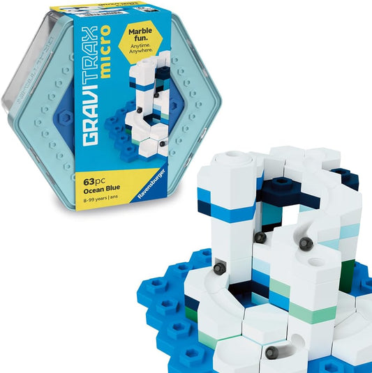 Ravensburger GraviTrax micro Ocean Blue Kugelbahn, 63 Teile