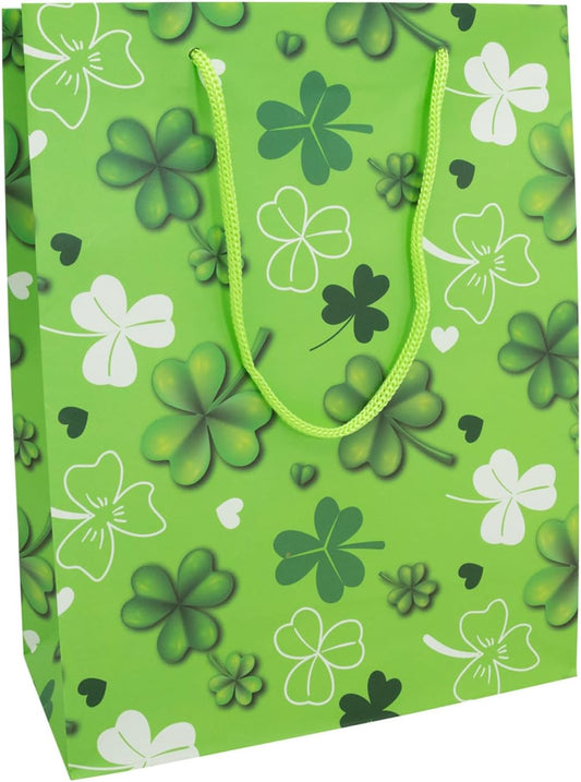 Geschenktasche Glücksklee grün 35x25x8cm - Idena
