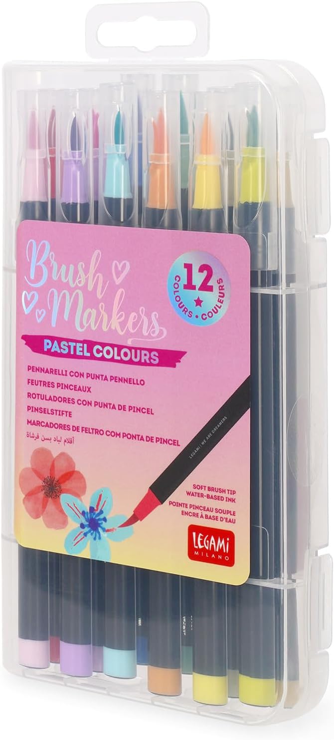 Legami Brush Markers 12er Set Pinselstife – Pastel Colours