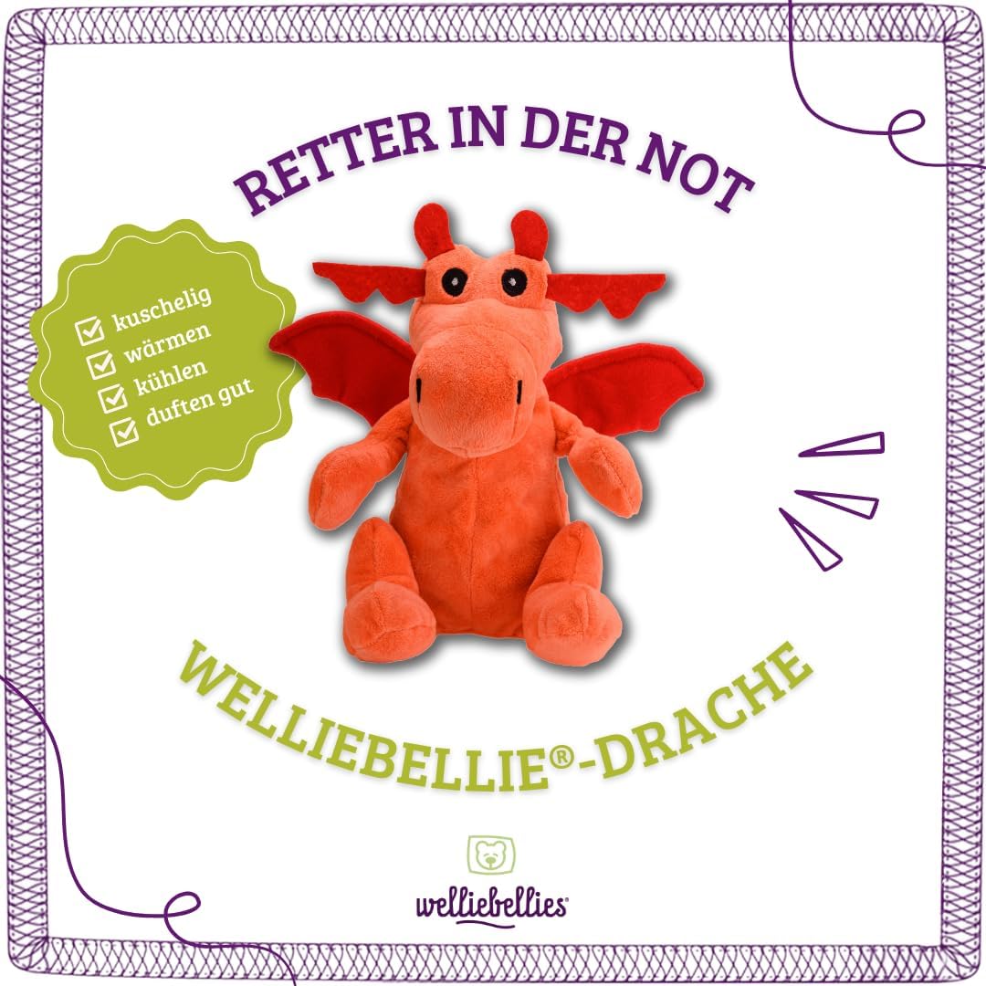 welliebellies® Wärmetier Drache groß - Kuscheltier mit Füllung