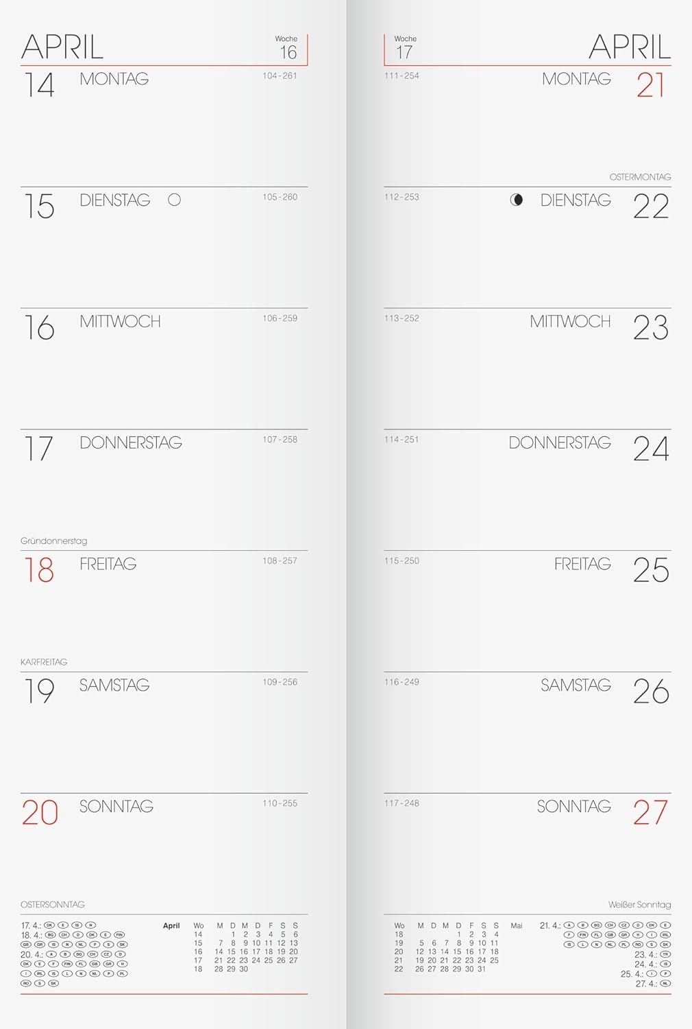 Taschenkalender 2026 - Wochenplaner im praktischen Format