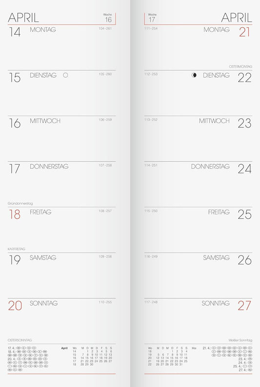 Taschenkalender 2026 - Wochenplaner im praktischen Format