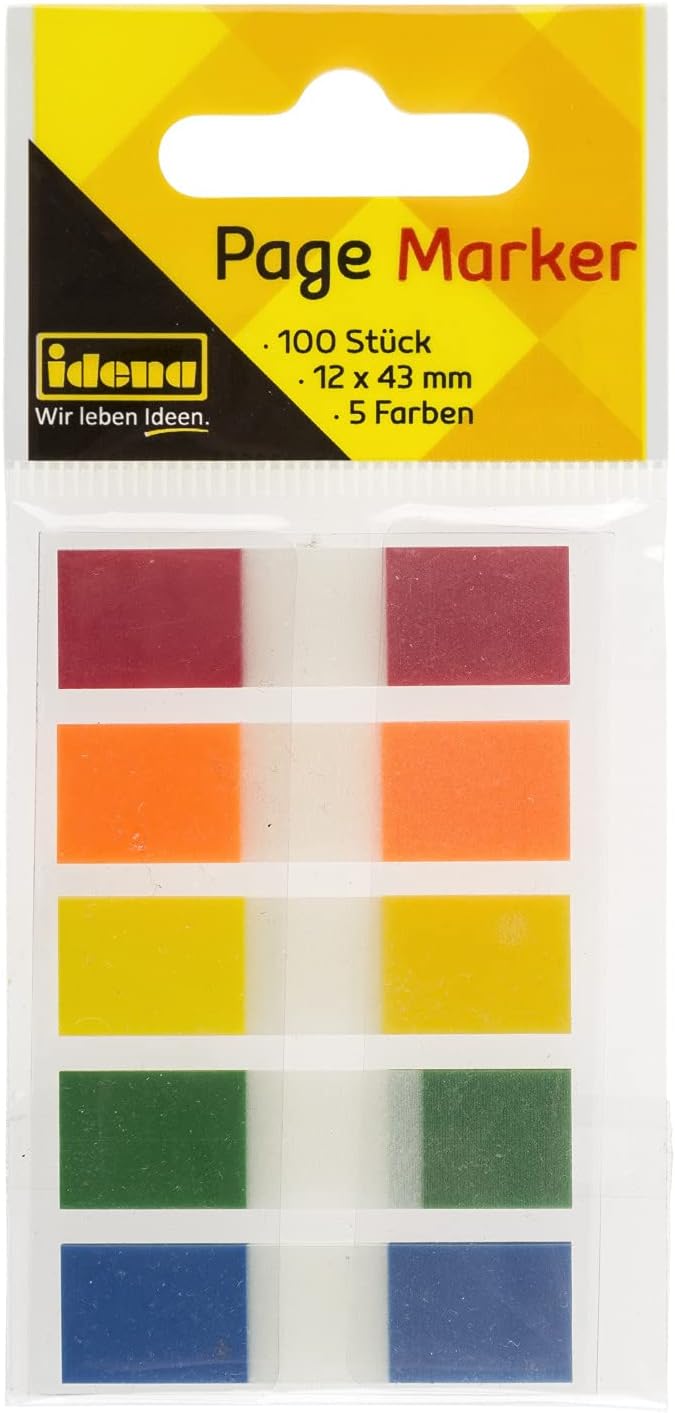 Idena Haftnotizen Transparent - 100 Blatt in 5 Farben für perfekte Organisation
