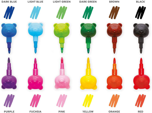 LEGAMI Dream in Colour 12 Buntstifte Teddy Bear stapelbar