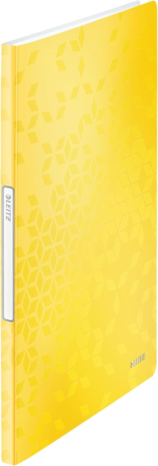 LEITZ WOW Sichtbuch - 20 Klarsichthüllen in strahlendem Gelb für perfekte Organisation