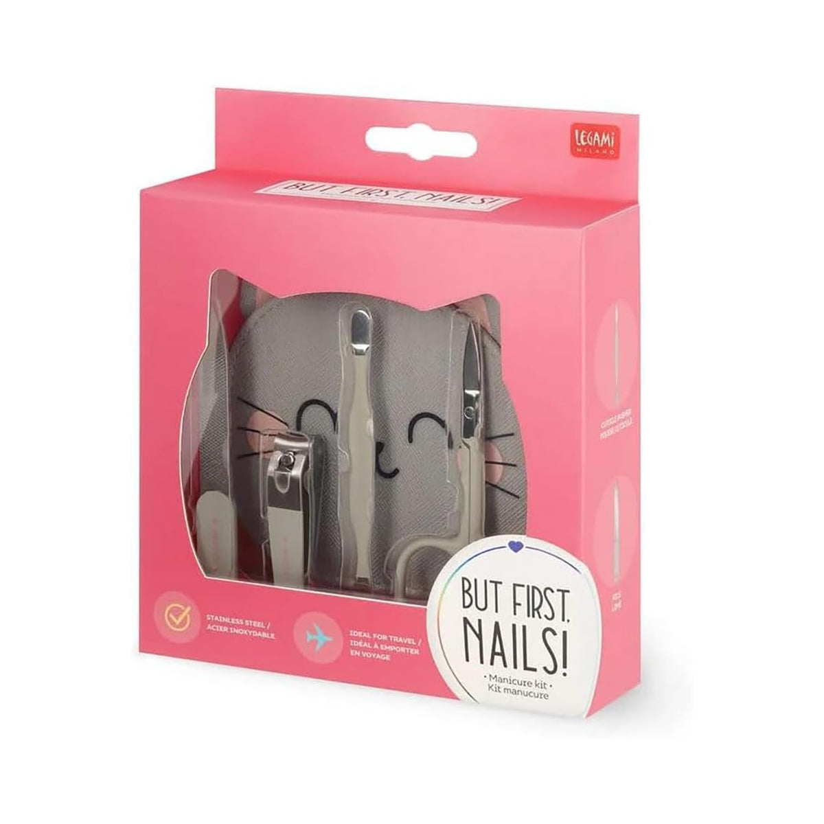 Legami Manüküre-Set „But First, Nails!“ Kitty, 4-teilig