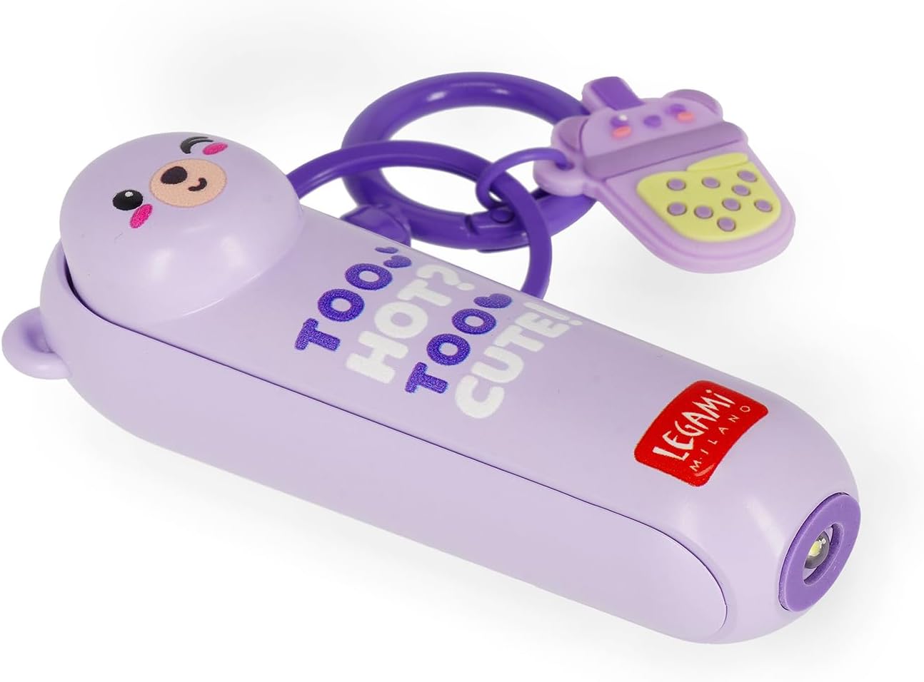 LEGAMI Mini Fan Teddy Bear Lila faltbar USB-C Licht