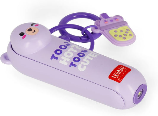 LEGAMI Mini Fan Teddy Bear Lila faltbar USB-C Licht