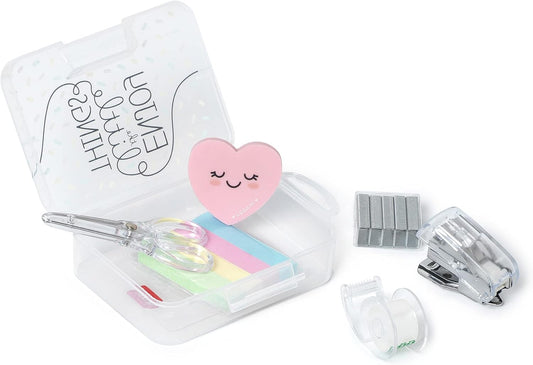 Legami Mini-Schreibwarenset 6-teilig mit Transportbox, 7x10,5 cm