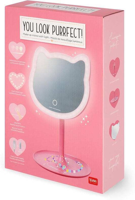 LEGAMI Schminkspiegel Kitty LED – 33 LEDs, Dimmer