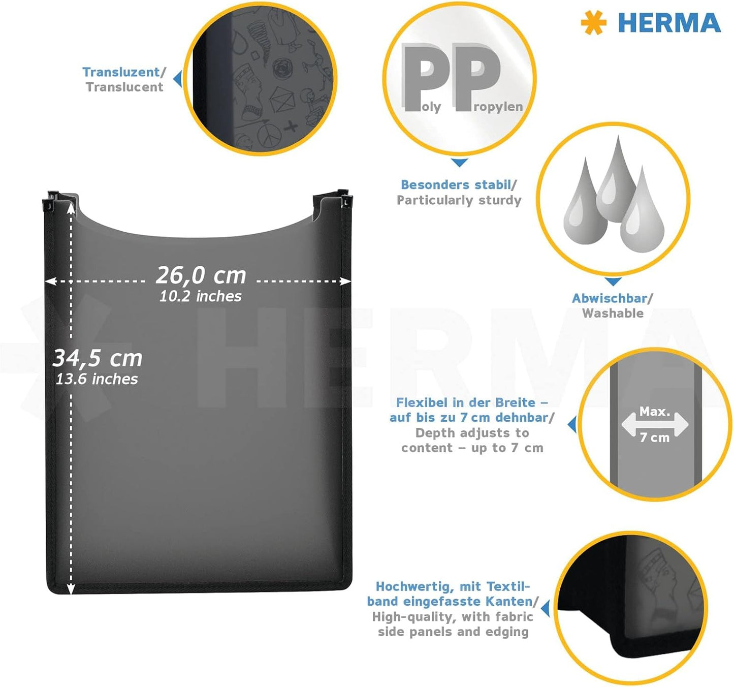 HERMA Heftbox Flexi A4 schwarz - flexibel bis 7cm