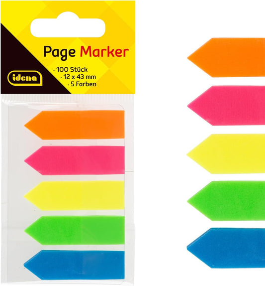 Idena Page Marker Pfeil 5 Farben 12x43mm 100 Stück