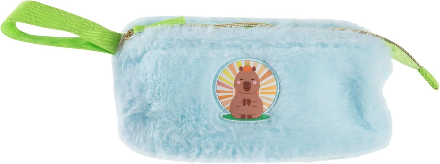 Idena Schlamperetui Capybara Fluffy blau-grün Schlaufe 20cm