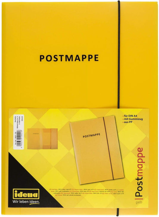 Idena Postmappe mit Gummizug PP gelb DIN A4