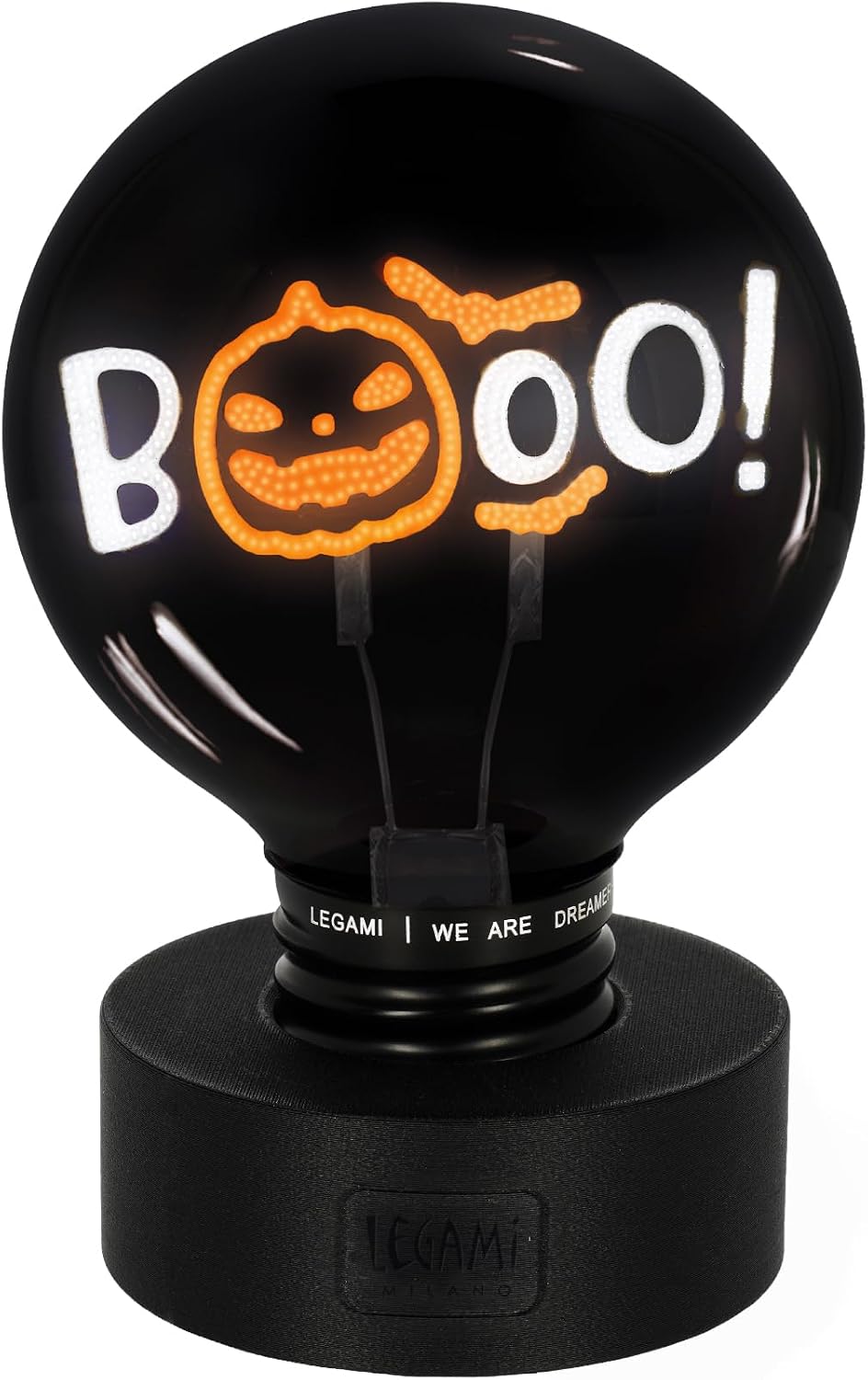 LEGAMI Bulb Fiction XL Tischlampe Pumpkin mit BOO-Motiv