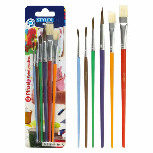 STYLEX Pinsel Set - 6 verschiedene Größen - 6 Stück