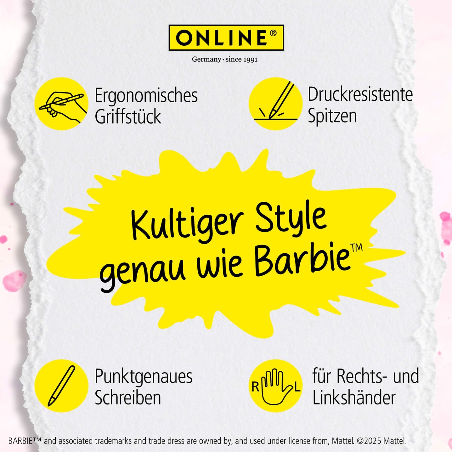 Barbie 1x Gelschreiber radierbar blau 0,7mm (Radio)