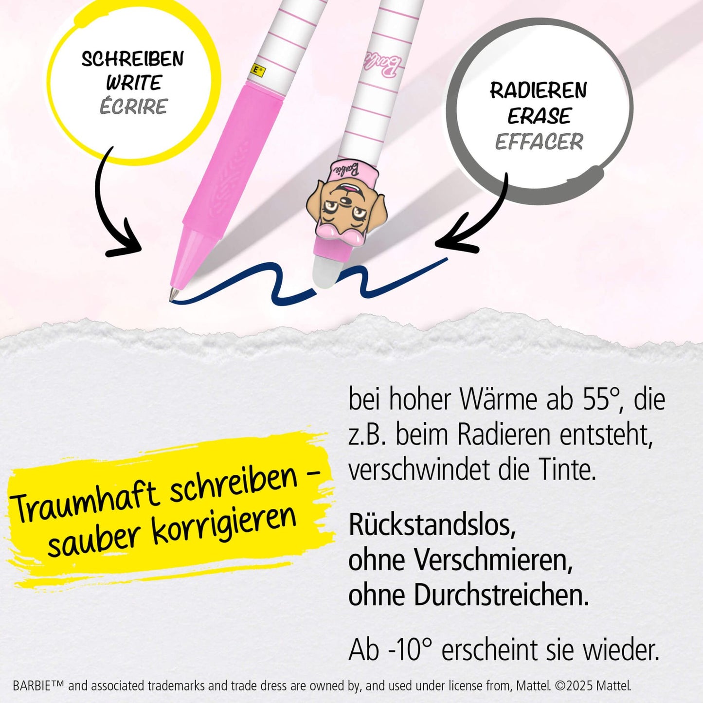 Barbie 1x Gelschreiber radierbar blau 0,7mm (Radio)