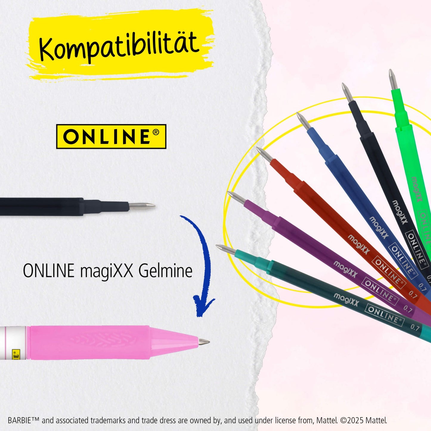 Barbie 1x Gelschreiber radierbar blau 0,7mm (Radio)