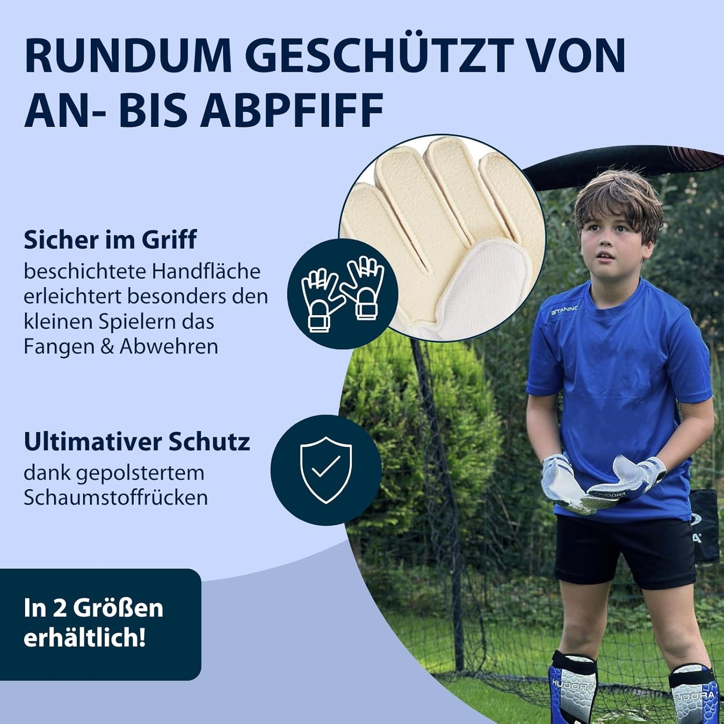 HUDORA Torwarthandschuhe Kinder Größe S blau