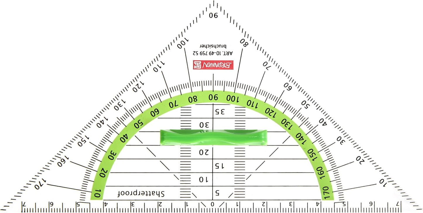 Geometrie-Dreieck bruchsicher 16cm - Grün/Kiwi mit ergonomischem Griff