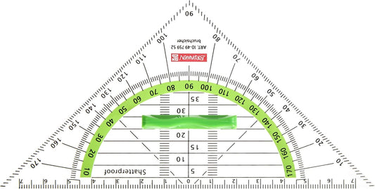 Geometrie-Dreieck bruchsicher 16cm - Grün/Kiwi mit ergonomischem Griff