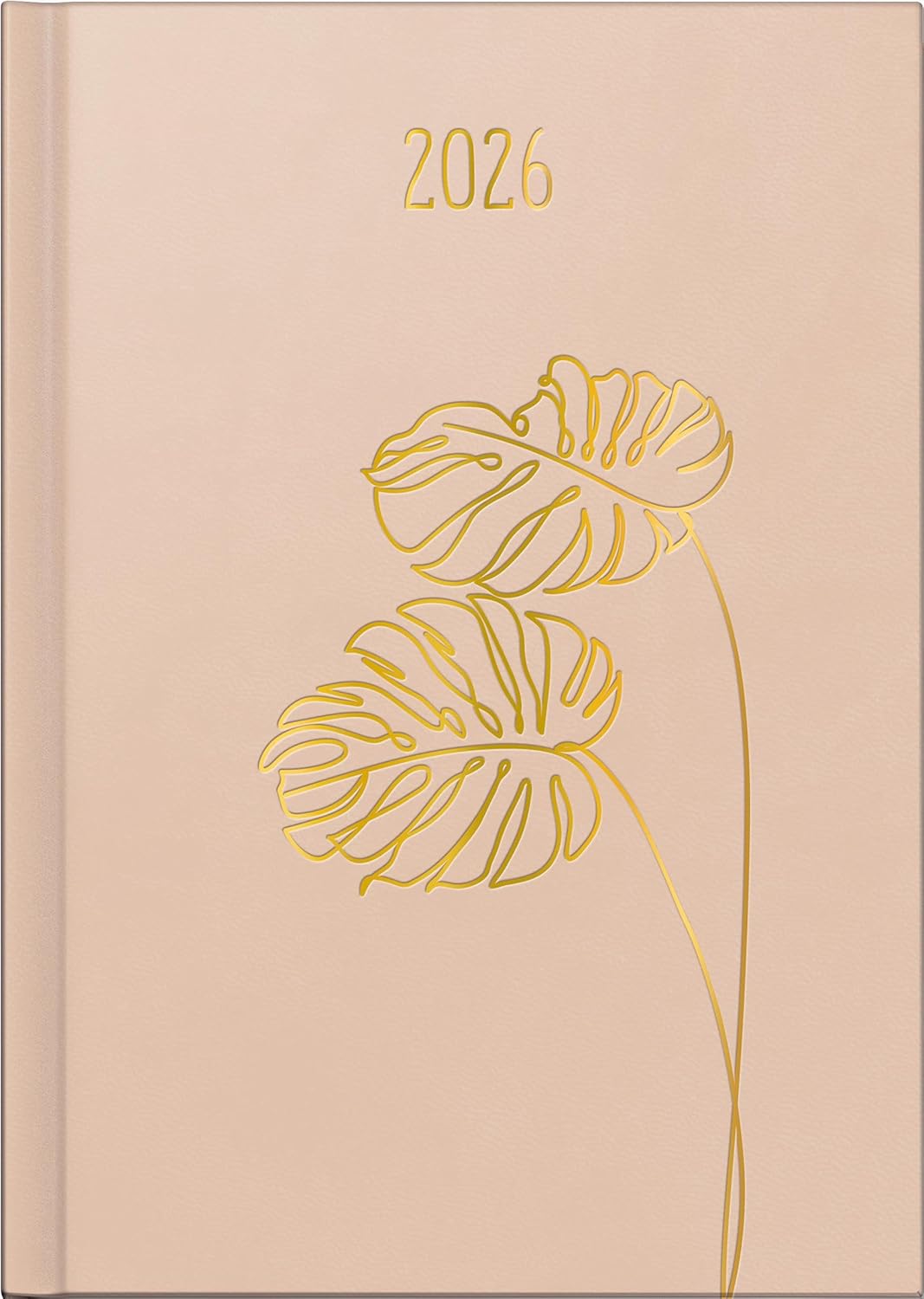2026 Kalender A5 Monstera - Tagesplaner mit Kunstleder-Einband