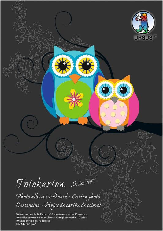 URSUS Fotokarton 21x30cm, 10 Blatt, 300g/m², 10 Farben